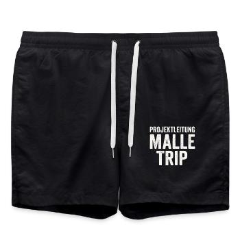 Project Management Malle Trip – Party Holidays - Swim Trunks - black - Front - AI Model Male 185 light (185cm)