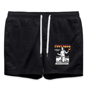 Deutscher Frauenfußball Shirt: Technik mit Herz - Badeshorts - Schwarz - Vorne - AI Model Male 185 light (185cm)