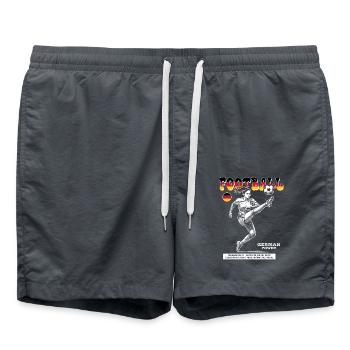 Germany Fußballerin Shirt: Spektakulärer Pass - Badeshorts - Anthrazit - Vorne - AI Model Male 185 light (185cm)