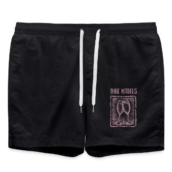 JGA - Ihre Madels - individueller Name - Badeshorts - Schwarz - Vorne - AI Model Male 185 light (185cm)