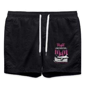 Flight Instructor Mom The Idol Flight Attendant - Swim Trunks - black - Front - AI Model Male 185 light (185cm)