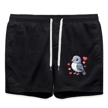 Taube voller Liebe - Badeshorts - Schwarz - Vorne - AI Model Male 185 light (185cm)