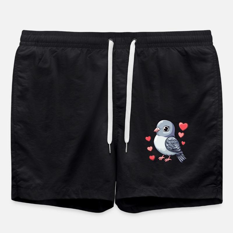 Taube voller Liebe - Badeshorts - Schwarz