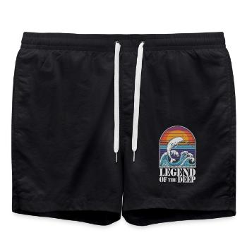 Légende Du Narval Profond Illustration Avec - Short de bain - noir - Devant - AI Model Male 185 light (185cm)