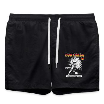 Deutsche Fußballspielerin Shirt: Technik im Spiel - Badeshorts - Schwarz - Vorne - AI Model Male 185 light (185cm)