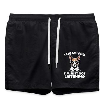Rat Terrier Spruch Lustiges Rat Terrier Geschenk - Badeshorts - Schwarz - Vorne - AI Model Male 185 light (185cm)