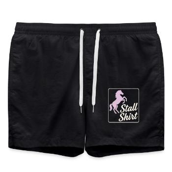 Chemise d’écurie – Horse Girl Design - Short de bain - noir - Devant - AI Model Male 185 light (185cm)