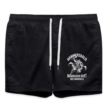 Hammersbald – Nordischer Gott der Ungeduld - Badeshorts - Schwarz - Vorne - AI Model Male 185 light (185cm)