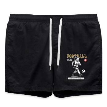Maillot de football féminin suisse : l’émotion sur le ballon - Short de bain - noir - Devant - AI Model Male 185 light (185cm)
