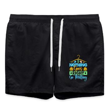 Thrift Shopper Nothing Goes Right Go Thrift Store - Badeshorts - Schwarz - Vorne - AI Model Male 185 light (185cm)