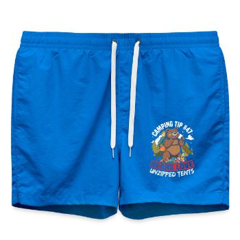 Camping Bärenangriff Tipp Lustig Wandern Camper - Badeshorts - Cobalt blue - Vorne