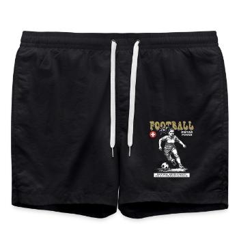 Schweizer Fußballspielerin Shirt: Kick mit Stil - Badeshorts - Schwarz - Vorne - AI Model Male 185 light (185cm)