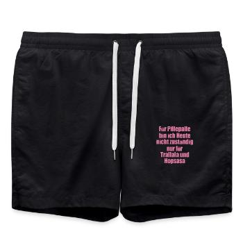 Fuer Pillepalle bin ich Heute nicht zustaendig - Badeshorts - Schwarz - Vorne - AI Model Male 185 light (185cm)