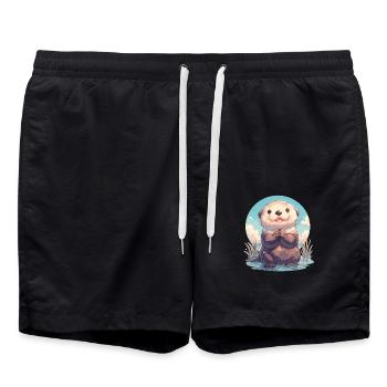 Sea otter - Swim Trunks - black - Front - AI Model Male 185 light (185cm)