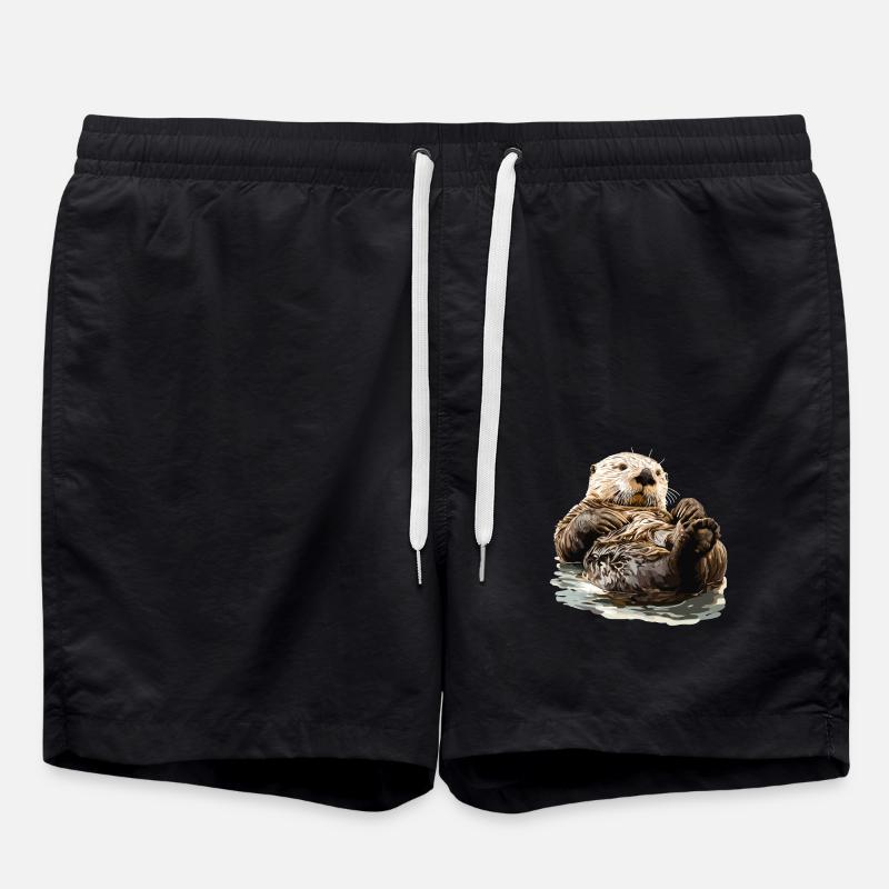 Sea otter - Swim Trunks - black