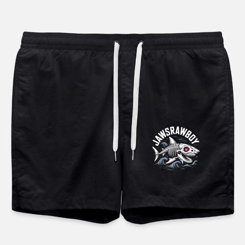 Jawsrawboy squelette requin illustration - Short de bain - noir