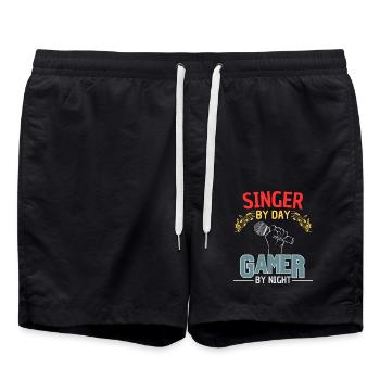 Zocker & Sänger Gaming Gesangverein - Short de bain - noir - Devant - AI Model Male 185 light (185cm)