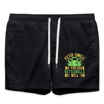 Fitness Fanatics Fetid Smell Use Kettlebells - Badeshorts - Schwarz - Vorne - AI Model Male 185 light (185cm)