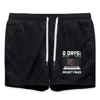 Technical Support 0 Days Since My Last Project - Badeshorts - Schwarz - Vorne - AI Model Male 185 light (185cm)