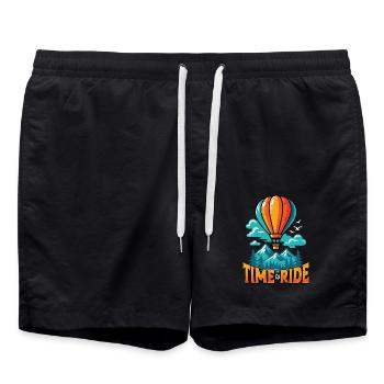 Hot Air Ballooning Time To Ride Balloon Aircraft - Swim Trunks - black - Front - AI Model Male 185 light (185cm)