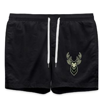 Deer Deer Antlers - Swim Trunks - black - Front - AI Model Male 185 light (185cm)