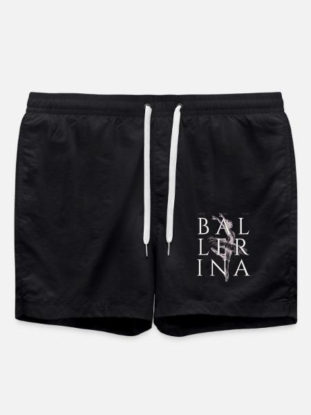Ballerina Dance Dancer Gift - Swim Trunks - black