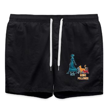 Ich & meine Follower – Katzenhumor Design - Badeshorts - Schwarz - Vorne - AI Model Male 185 light (185cm)