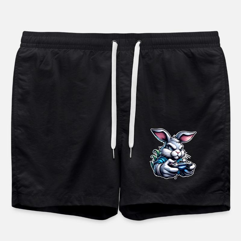 Gaming Bunny - Swim Trunks - black