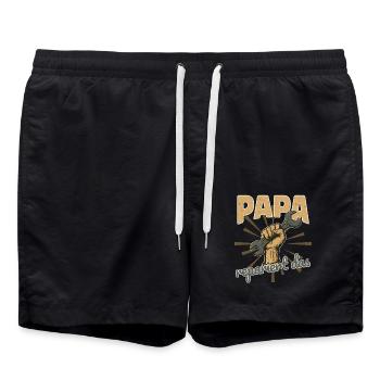 Papa Repariert Das Vatertag Werkzeug Großvater - Badeshorts - Schwarz - Vorne - AI Model Male 185 light (185cm)