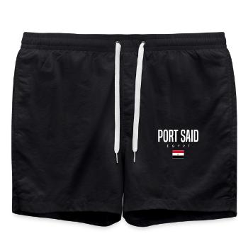 Port-Saïd, Égypte - Short de bain - noir - Devant - AI Model Male 185 light (185cm)
