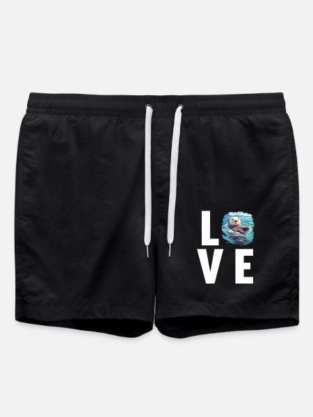 Sea otter - Swim Trunks - black