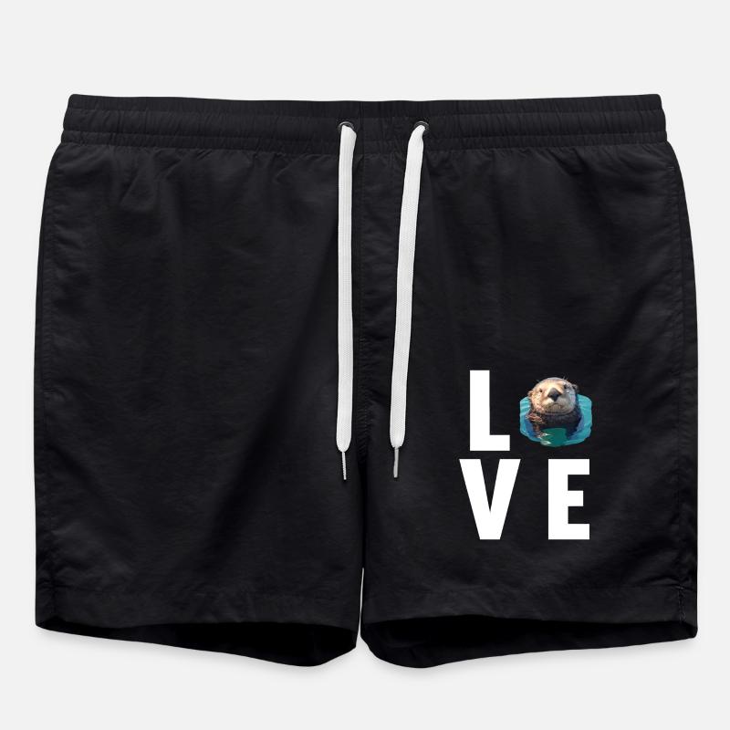 Sea otter - Swim Trunks - black
