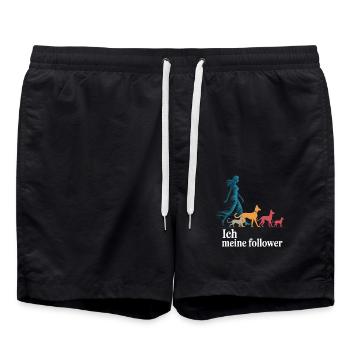 Moi et mes abonnés – Dog Humor Design - Short de bain - noir - Devant - AI Model Male 185 light (185cm)