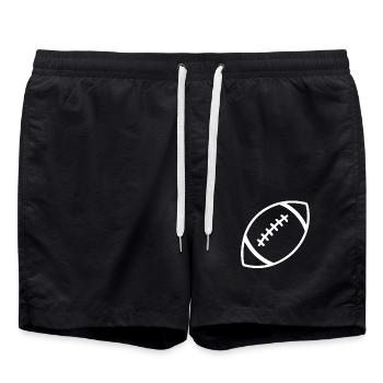 American Football – Minimalistisch & Sportlich - Badeshorts - Schwarz - Vorne - AI Model Male 185 light (185cm)