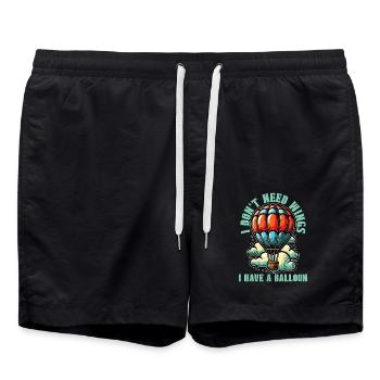 Hot Air Ballooning I Don't Need Wings Balloonist - Swim Trunks - black - Front - AI Model Male 185 light (185cm)