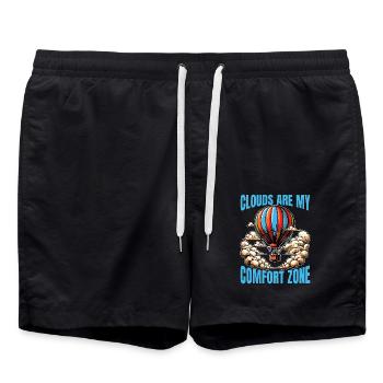 Hot Air Ballooning Clouds Are My Comfort Aviation - Swim Trunks - black - Front - AI Model Male 185 light (185cm)