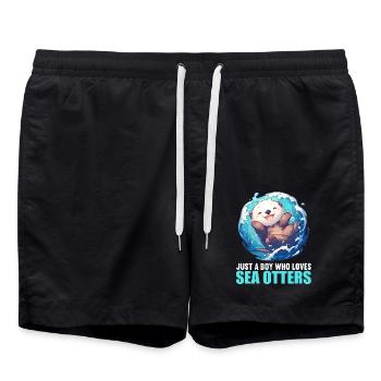 Loutre de mer - Short de bain - noir - Devant - AI Model Male 185 light (185cm)