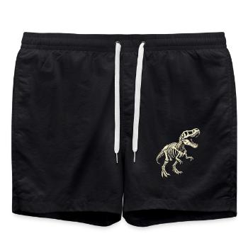 Squelette de T-Rex – Conception de fossiles de dinosaures - Short de bain - noir - Devant - AI Model Male 185 light (185cm)