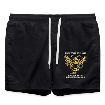 Bees Beekeeper Honey I Don't Talk To Plants - Swim Trunks - black - Front - AI Model Male 185 light (185cm)