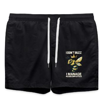 Bienen Imker I Don't Buzz i manage Employees - Badeshorts - Schwarz - Vorne - AI Model Male 185 light (185cm)