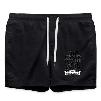 Funny Parents Daughter Saying Humor - Swim Trunks - black - Front - AI Model Male 185 light (185cm)