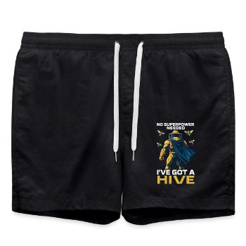 No Superpower Needed I've Got A Hive Beekeeper Bees - Swim Trunks - black - Front - AI Model Male 185 light (185cm)