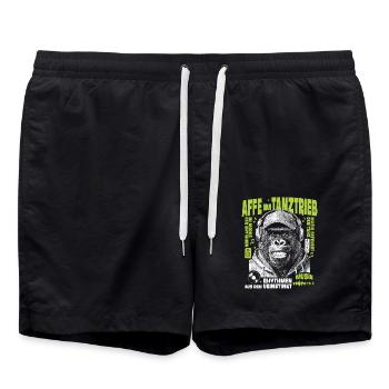Bassblick Shirt: Gorilla-Kopfhörer im Revier-Modus - Badeshorts - Schwarz - Vorne - AI Model Male 185 light (185cm)
