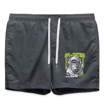 Chemise Bassblick : Casque Gorilla en mode gazon - Short de bain - charbon - Devant - AI Model Male 185 light (185cm)