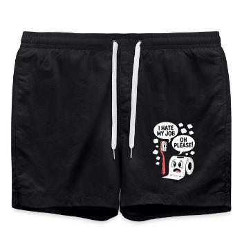 Sarcastic Bath Saying Funny Humor - Swim Trunks - black - Front - AI Model Male 185 light (185cm)