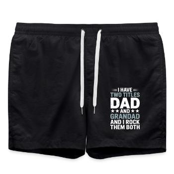 Stolzer Vater und Opa Spruch Großvater - Badeshorts - Schwarz - Vorne - AI Model Male 185 light (185cm)