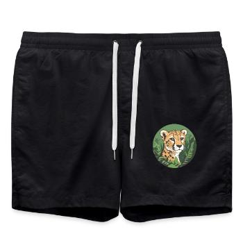 Guépard dans la jungle - Short de bain - noir - Devant - AI Model Male 185 light (185cm)