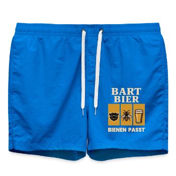 Bees Beekeeper Beard Beer Bees Fits Saying - Swim Trunks - cobalt blue - Front