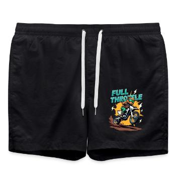Full Throttle Bear Motocross Motorcycle - Swim Trunks - black - Front - AI Model Male 185 light (185cm)