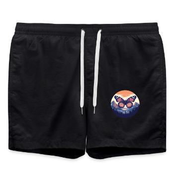 Schmetterling über Bergen - Badeshorts - Schwarz - Vorne - AI Model Male 185 light (185cm)